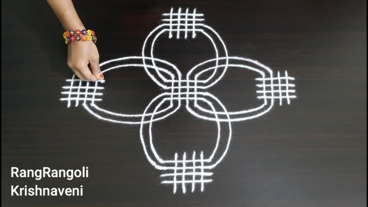 Dhanurmasam Muggulu🌺Easy Padi Kolam🌺Sankranthi Muggulu🌺RangRangoli Krishnaveni