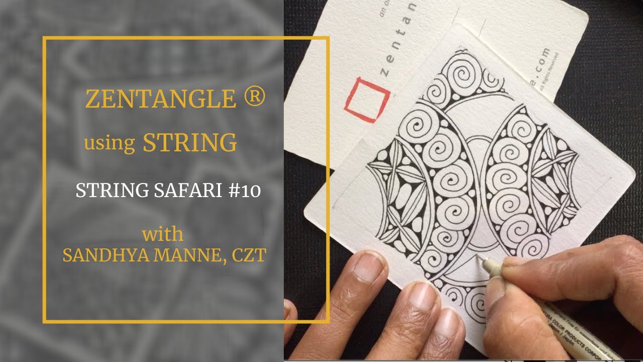 Create a Zentangle with a string, STRING SAFARI #10