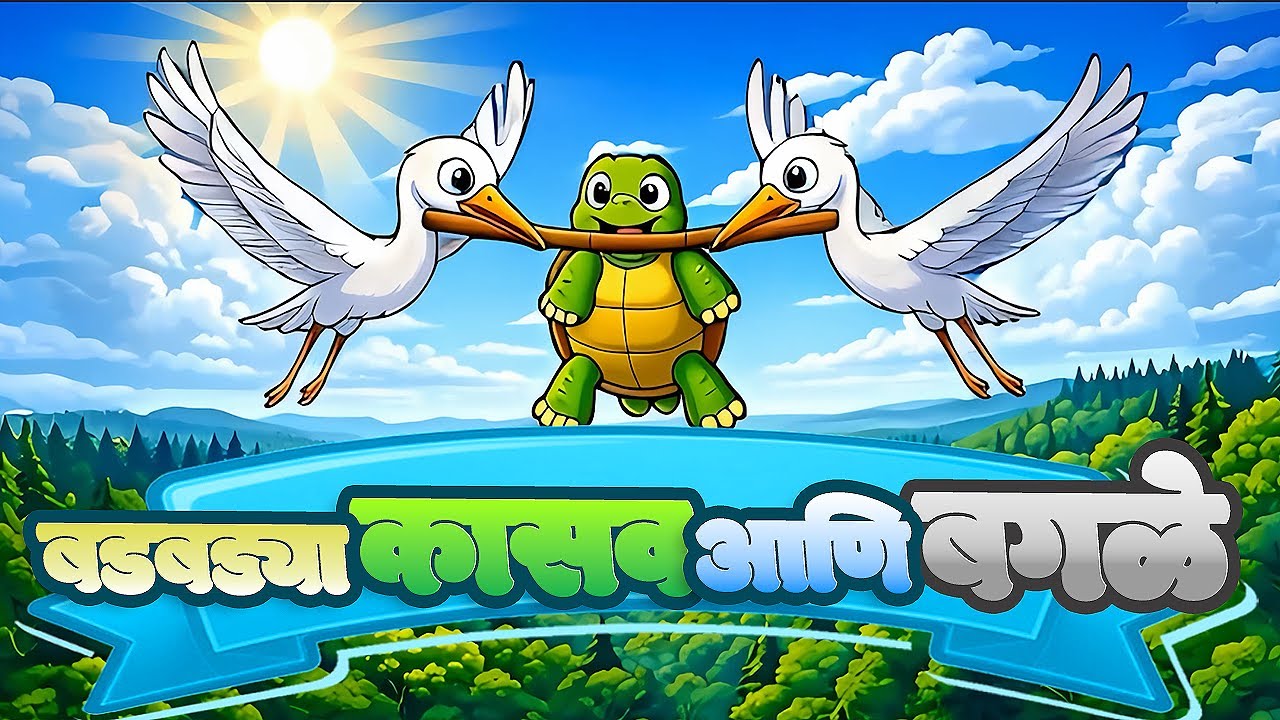 बडबड्या कासव आणि बगळे | The Tortoise and the Herons Marathi | बोधकथा | मुलांसाठी गोष्ट