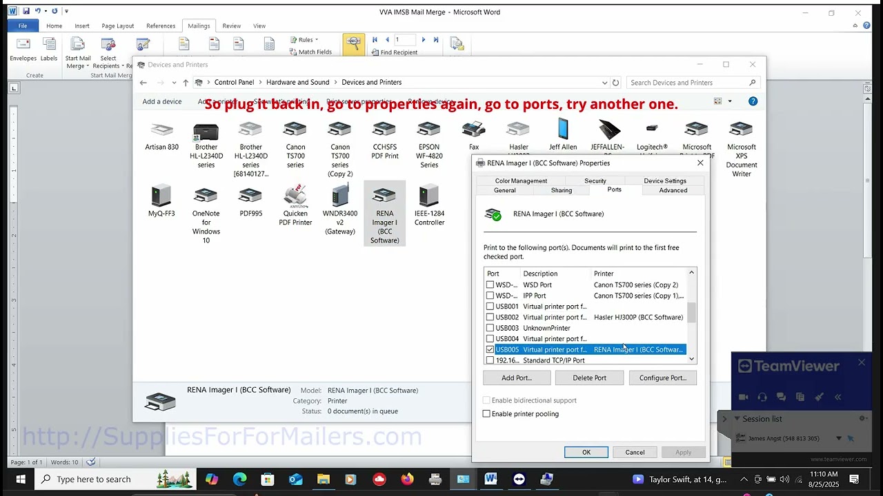 Correcting your Virtual Printer Port
