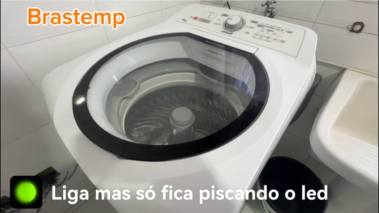 Lavadora Brastemp 15 Kg, não funciona só fica o led piscando BWH15