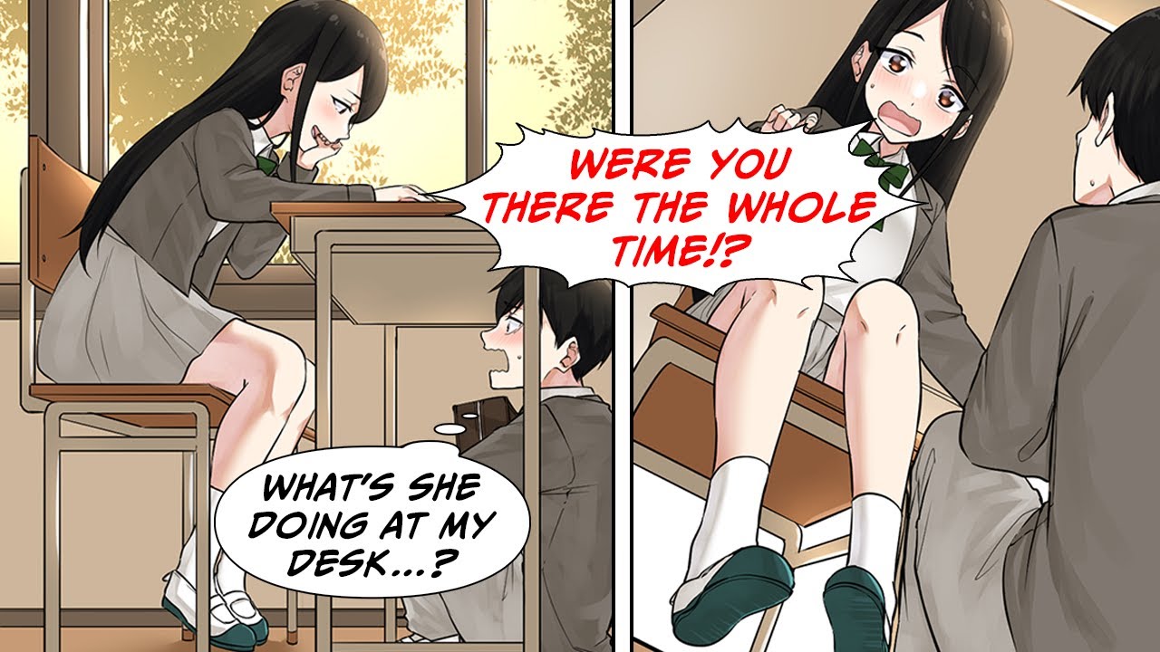 [Manga Dub] I hid under the desk to avoid the pretty girl, and was shocked... [RomCom]