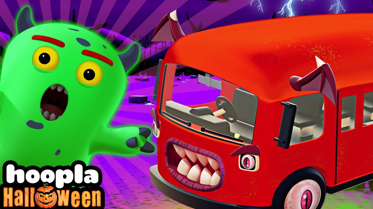 Scary Wheels on The Bus | Halloween Rhymes For Children | Hoopla Halloween