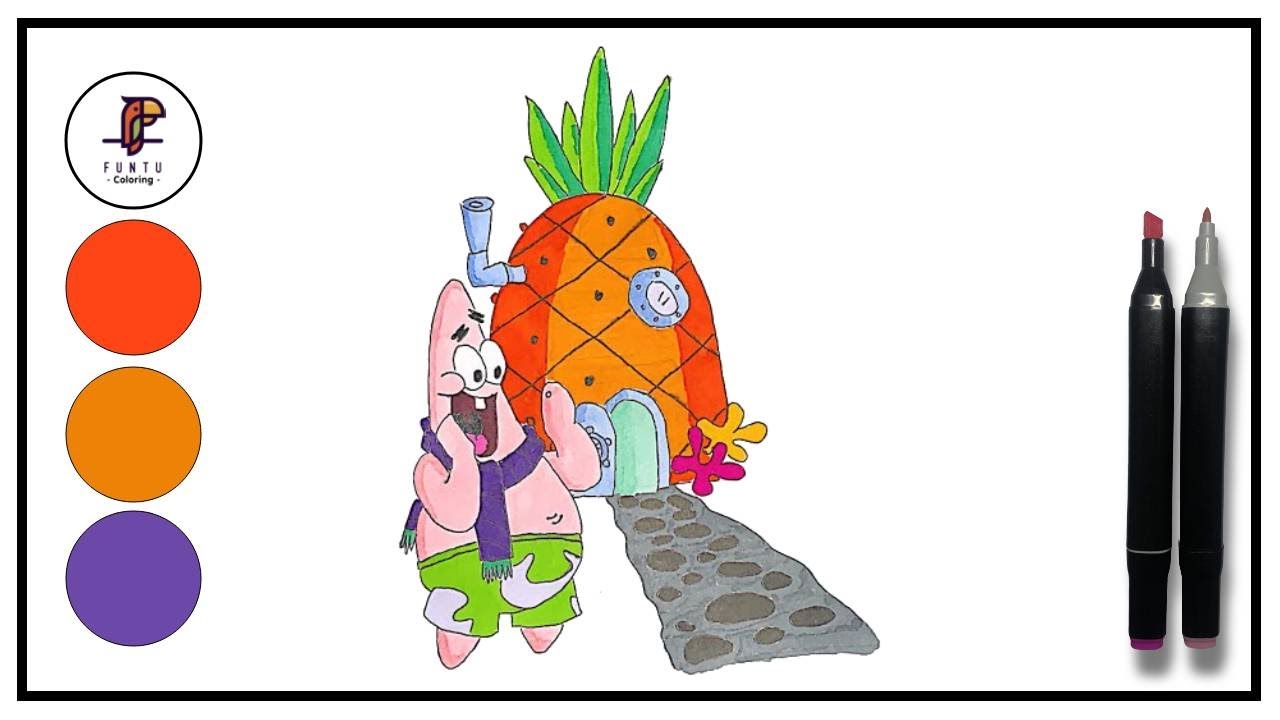 Patrick Star & Spongebob's House Coloring for Kids | Learn Colors for Toddler | Funtu Coloring #26