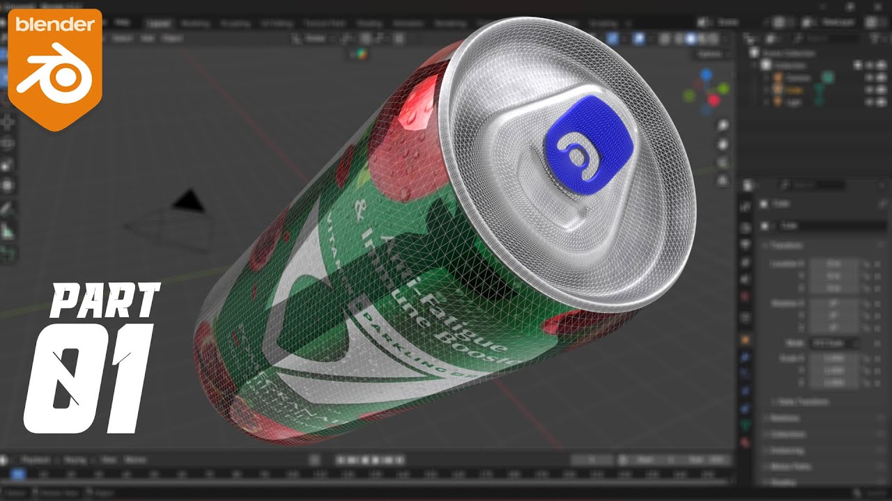 إزاي تصمم علبة مشروب غازي بنفسك 🥫 بشكل واقعي ومميز 💎 في بلندر