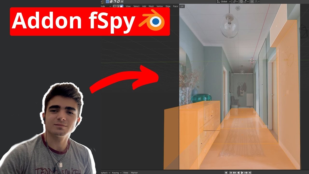Comment modéliser une pièce avec une image ? Blender fSpy addon