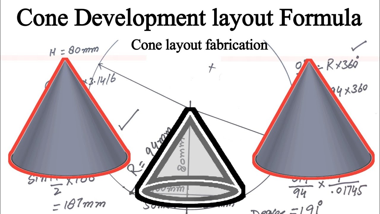 Cone layout formula | Cone Development | Cone Formula | Cone Layout fabrication