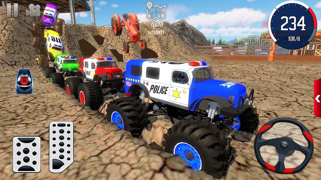 Juegos De Carros - Off-Road Impossible US Police Monster Truck Driving #2 - Android GamePlay [FHD]