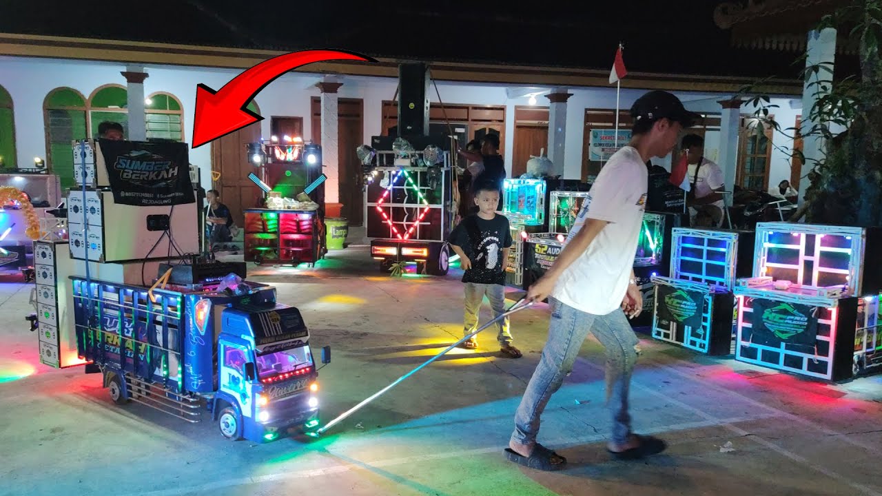 geret miniatur truk bawa SOUND HOREG full video miniatur sound system