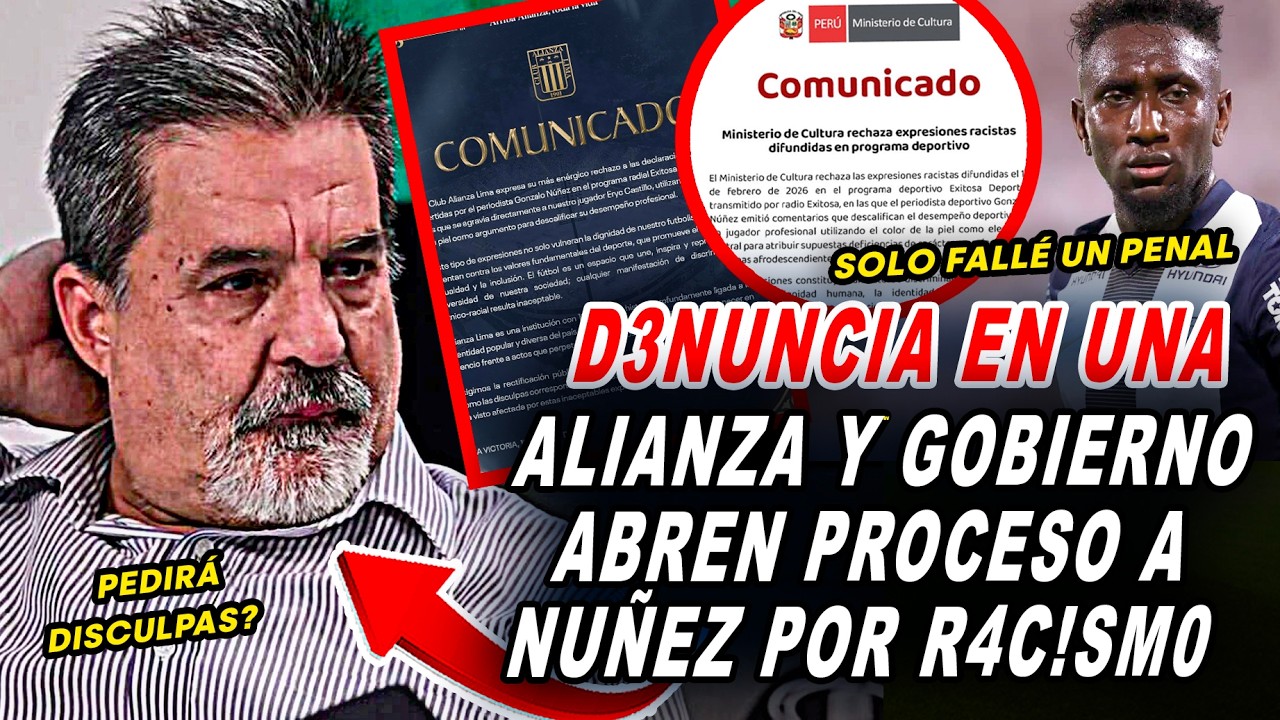ALIANZA LIMA y MINISTERIO PÚBLICO ABREN PROCESO a GONZALO NUÑEZ por COMENTARIOS R4C!$T4S a CASTILLO