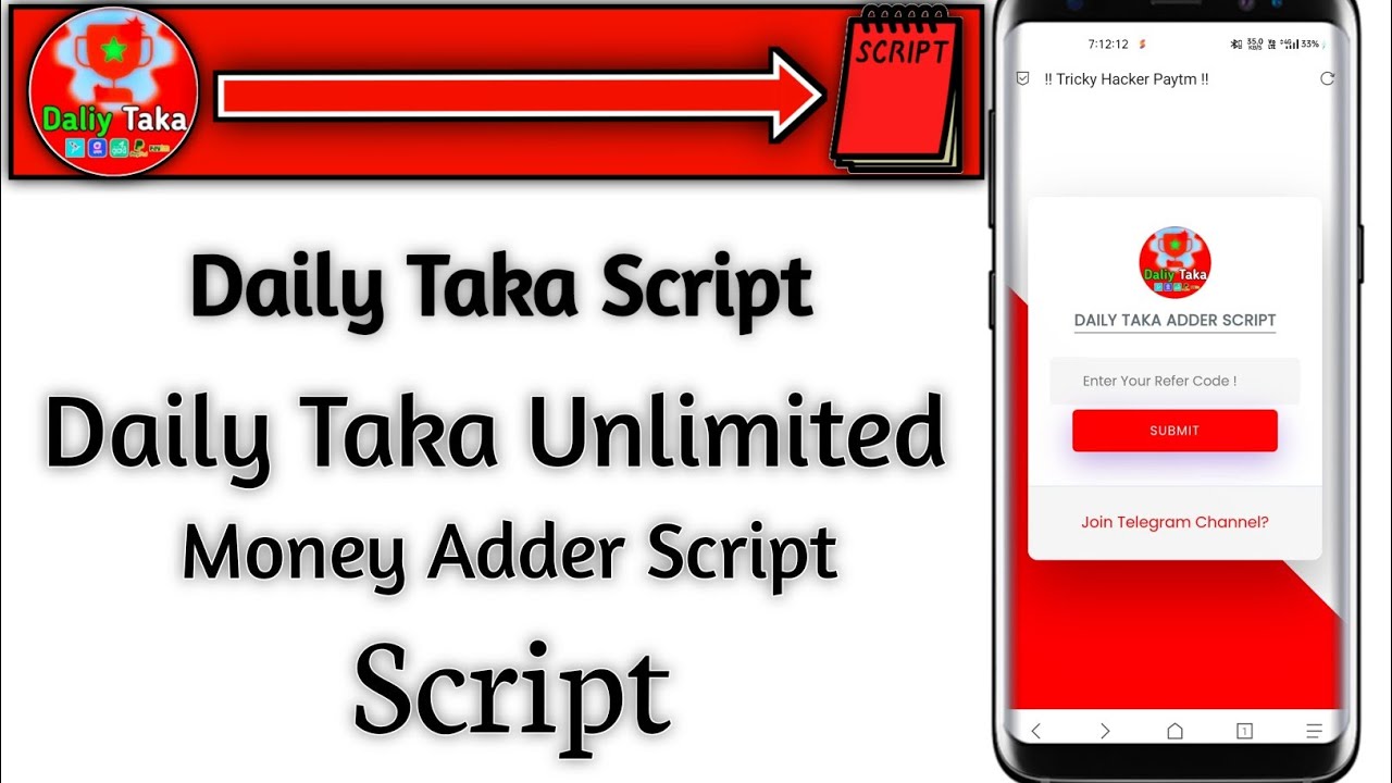 Daily Taka Unlimited Money Adder Script !! Daily Taka Unlimited Coin Adder Script !!