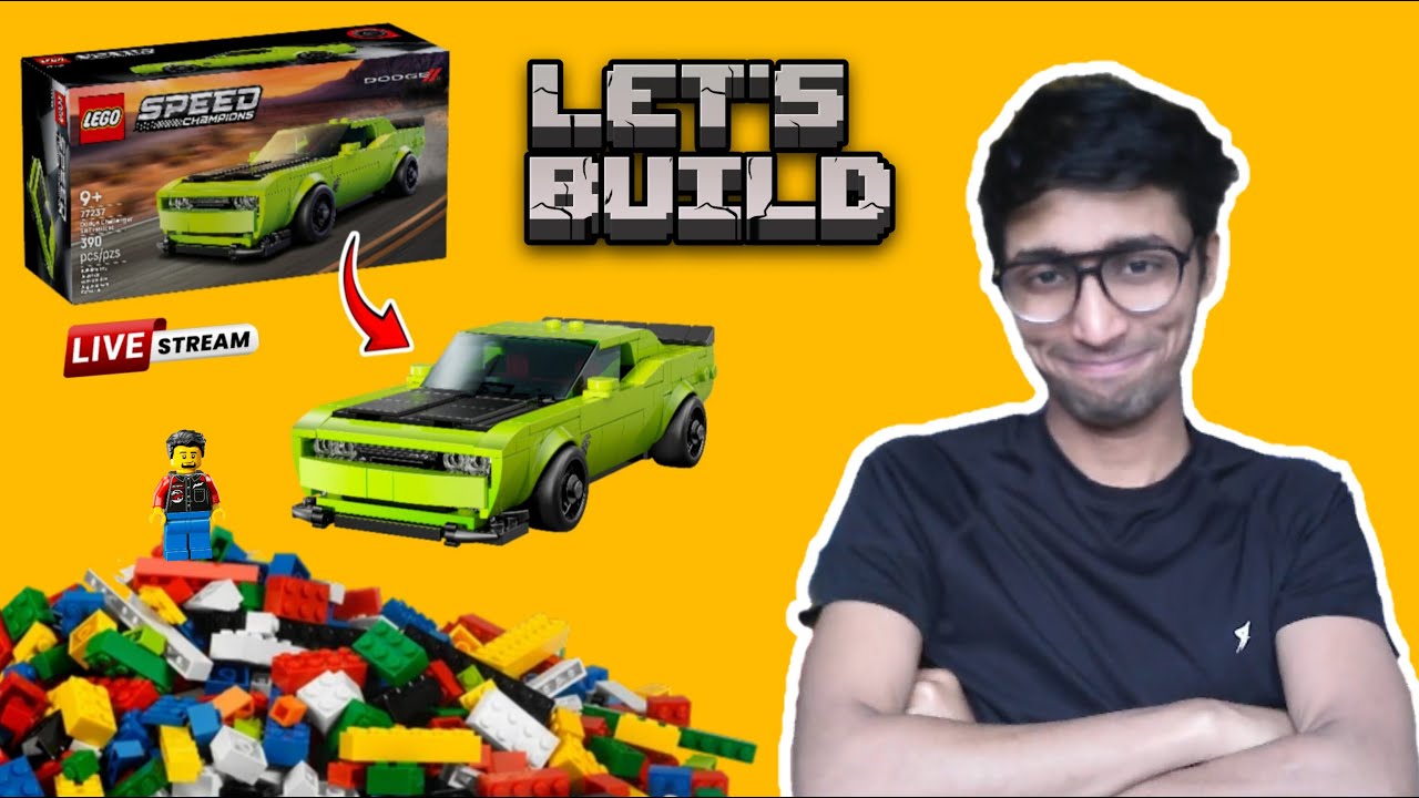 BUILDING LEGO GREEN DODGE CHALLENGER ... ACHAACHAN IS LIVE