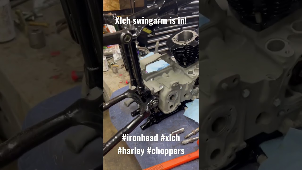Ironhead XLCH Swingarm Installed. Pain in the rear! #xlhc