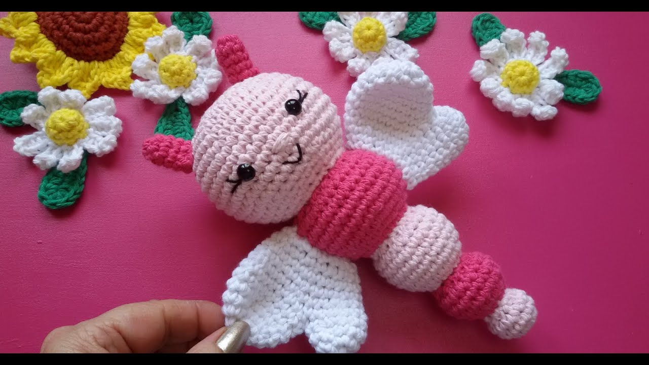 Sonajero mariposa // Teje con GanchiBol un amigurumi