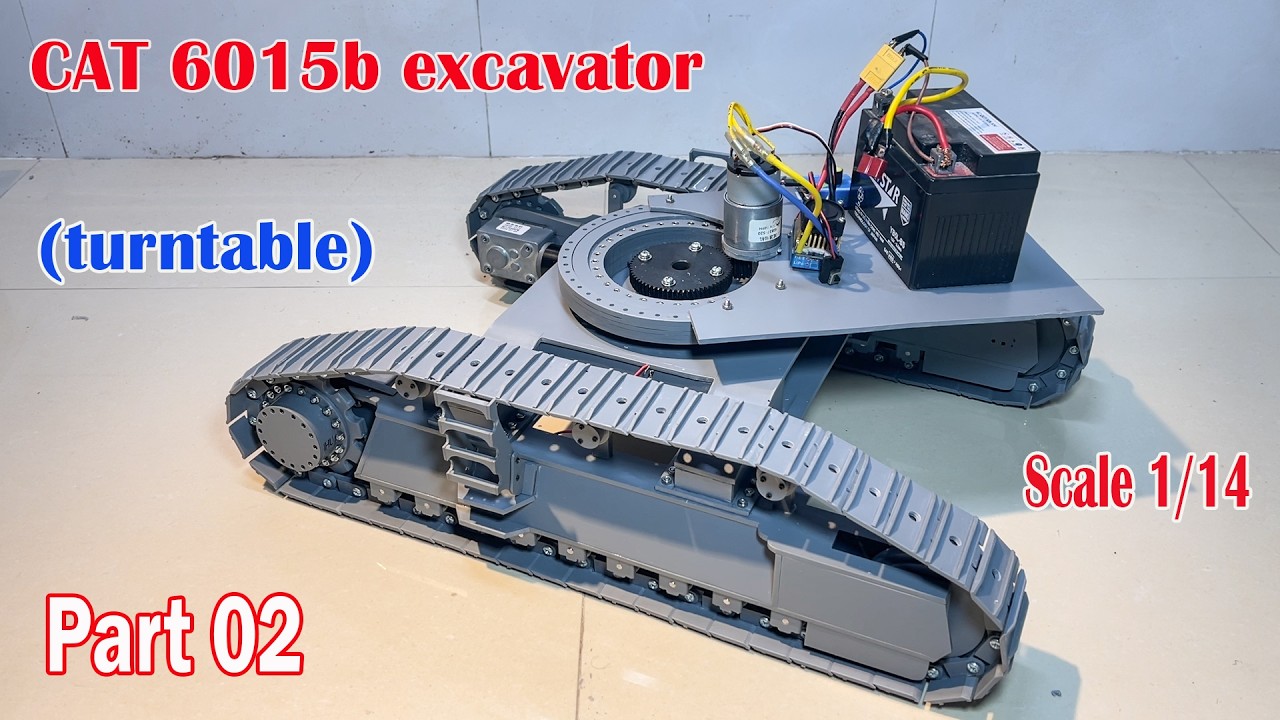 Homemade excavator 6015B from PVC, | Part 02 turntable | scale 1/14 | NHT creation