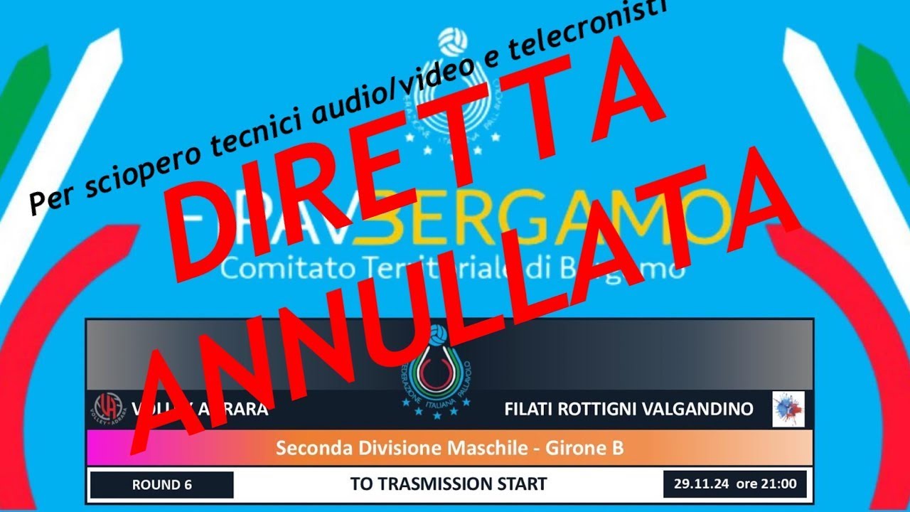 6&deg; Giornata  LIVE  Campionato FIPAV Seconda Divisione Maschile   Girone B