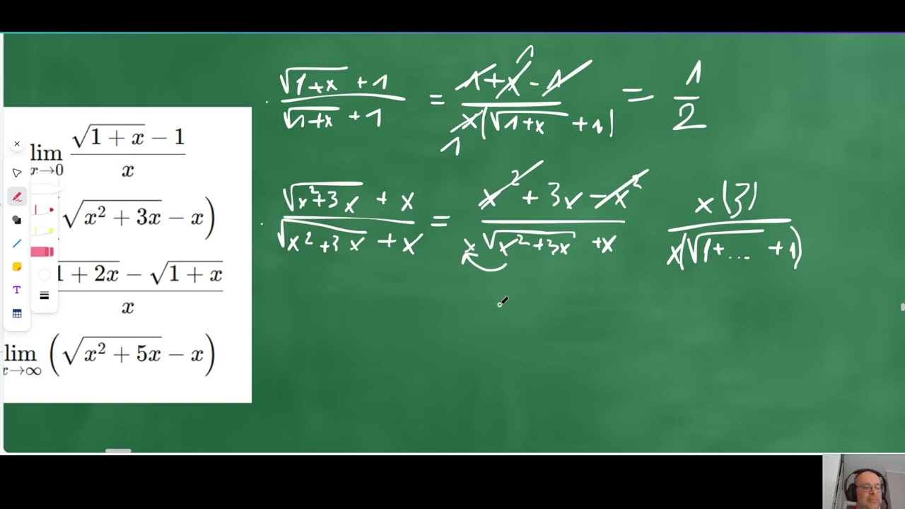 4 trudne granice z pierwiastkami – jeden trik: różnica kwadratów!