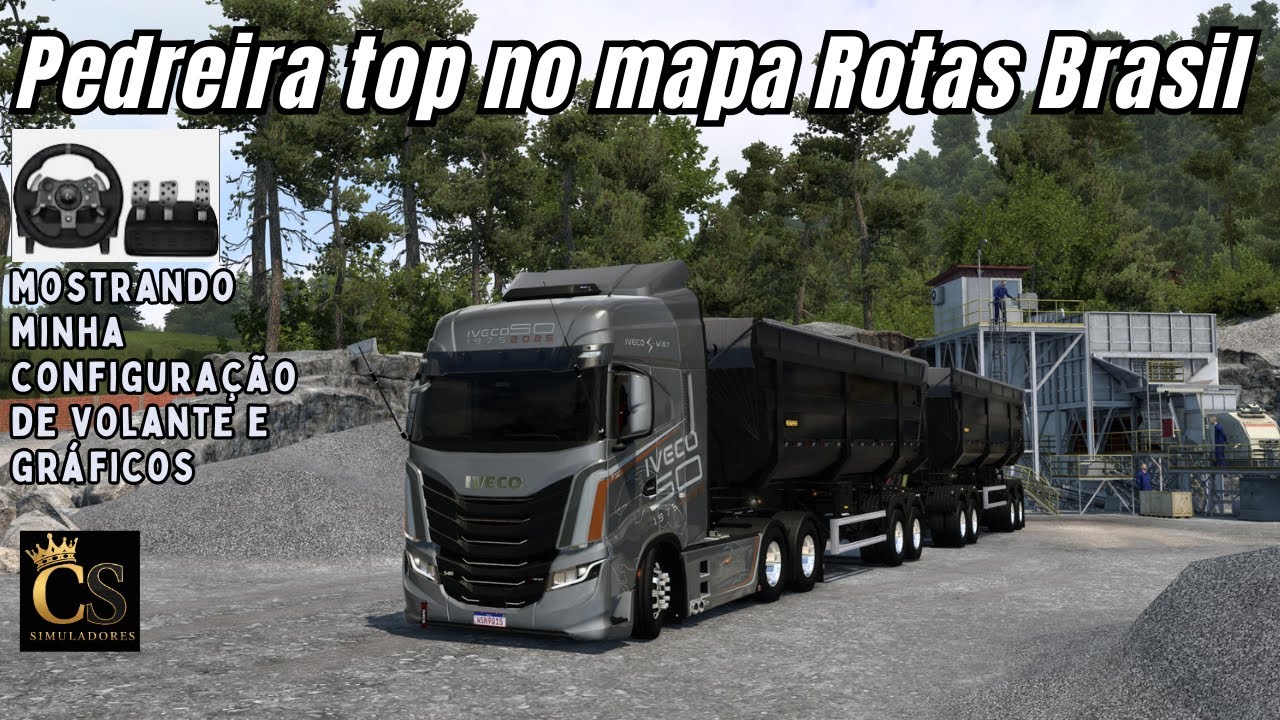 Pedreira top no Rotas Brasil e mostrando minha configuração de gráfico e volante