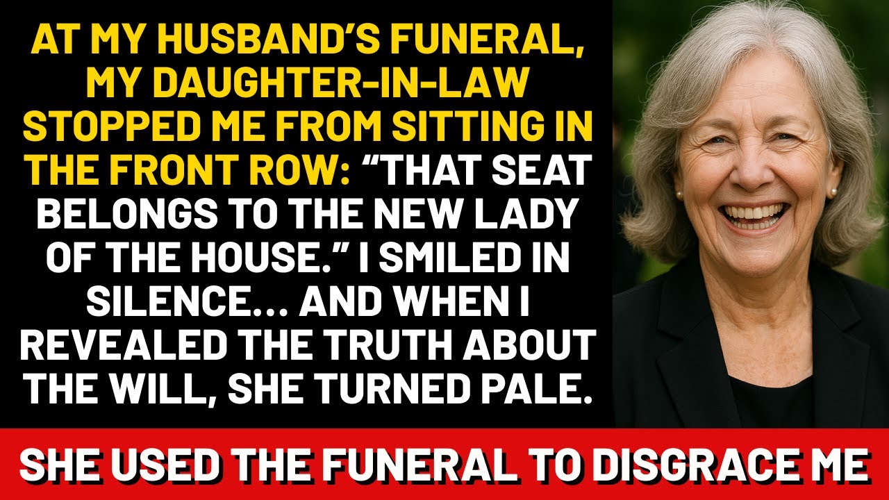 At my husband’s funeral, my daughter-in-law stopped me from sitting in the front row: That seat...