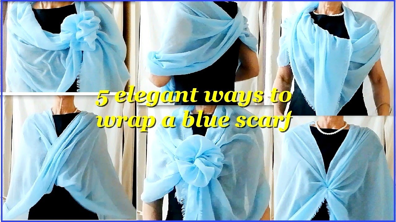 ♥5 elegant ways to wear a blue scarf good for wedding ceremony【ブルーのストールの巻き方】エレガントに！結婚式におススメ５アレンジ