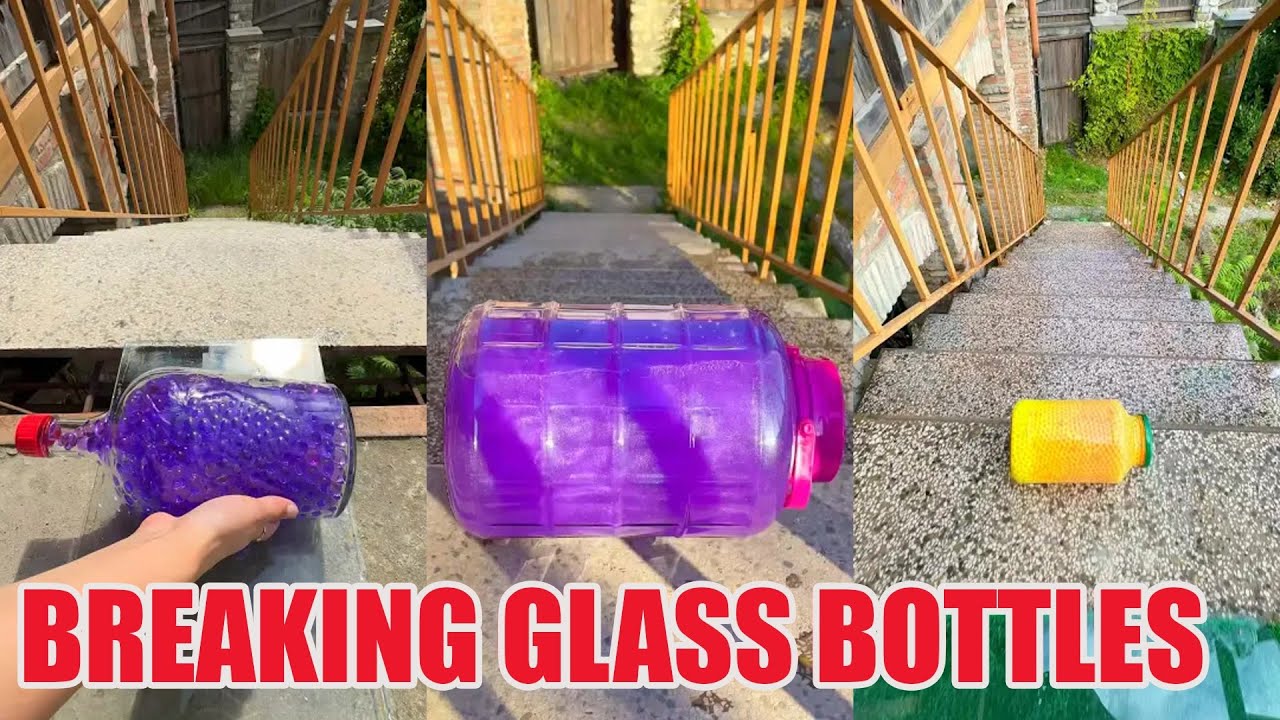 Breaking Glass Bottles and Balloon Drops 🔥 Crushing Crunchy & Soft Things #asmr #satisfying