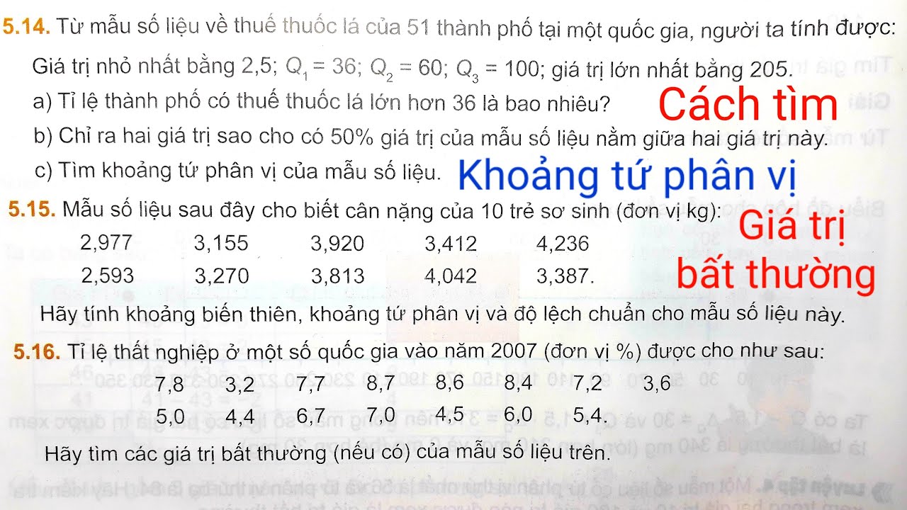 CÁC SỐ ĐẶC TRƯNG ĐO ĐỘ PHÂN TÁN《trang 88《Giải SGK Kết Nối 》Tìm giá trị bất thường》THẦY THÙY