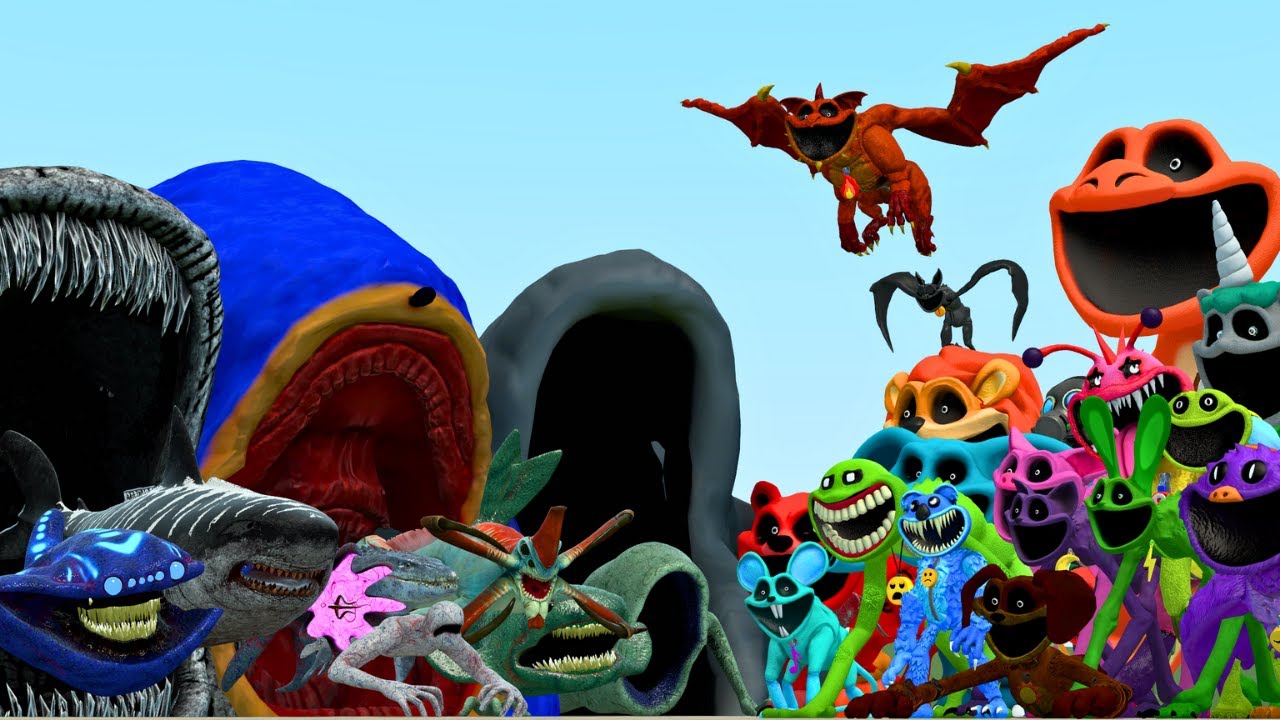 All Smiling Critters Poppy Playtime Chapter 3 Vs All Sea Monster Monsters Family In Garry's Mod