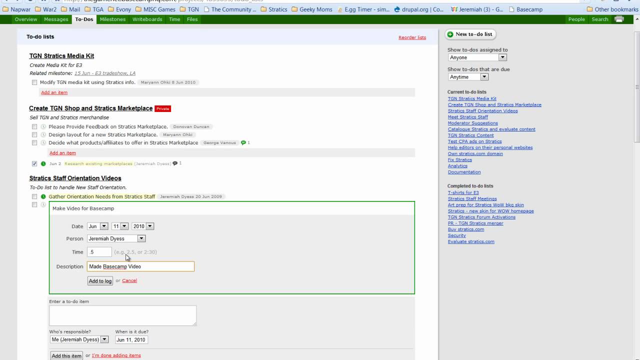 TGN-Stratics Basecamp Tutorial