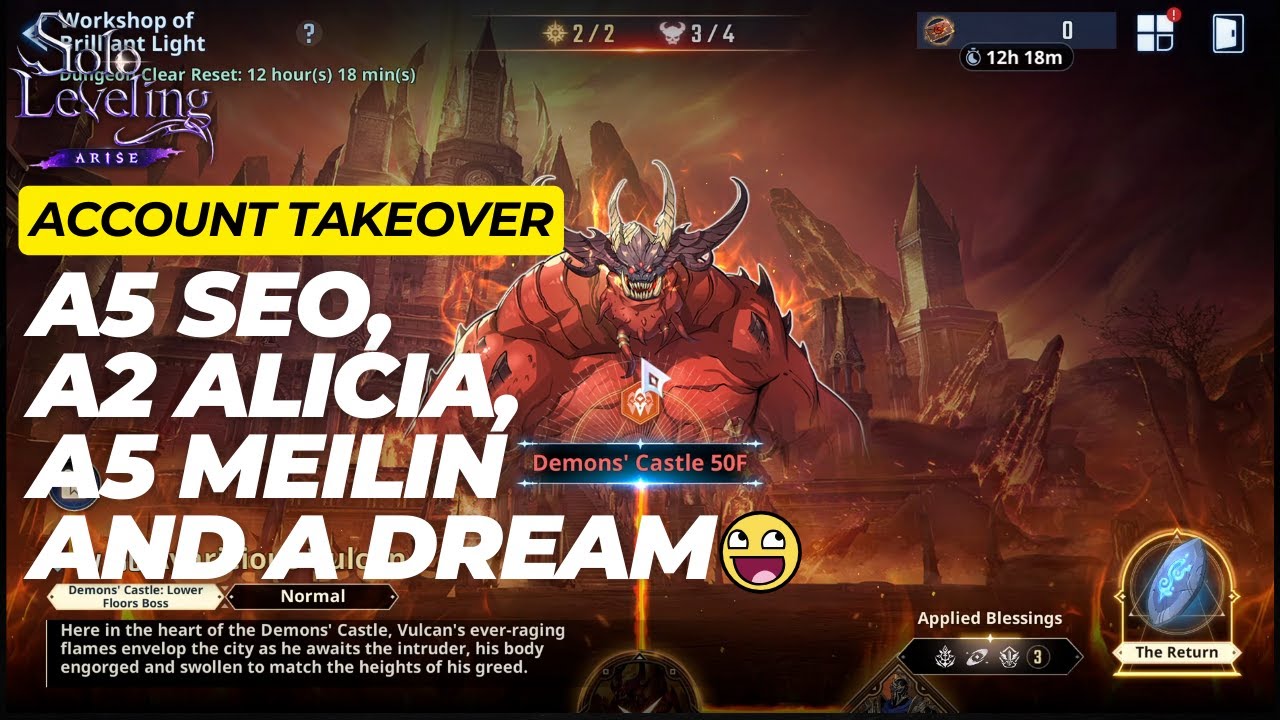 [Solo Leveling: Arise] Level 80 Account Takeover | Workshop of BL Normal Clear | 490k TP account