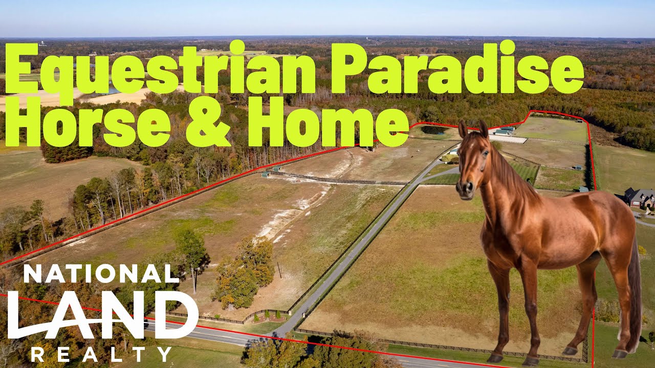 Horse farm on 29 acres with home and barn for sale in North Carolina!