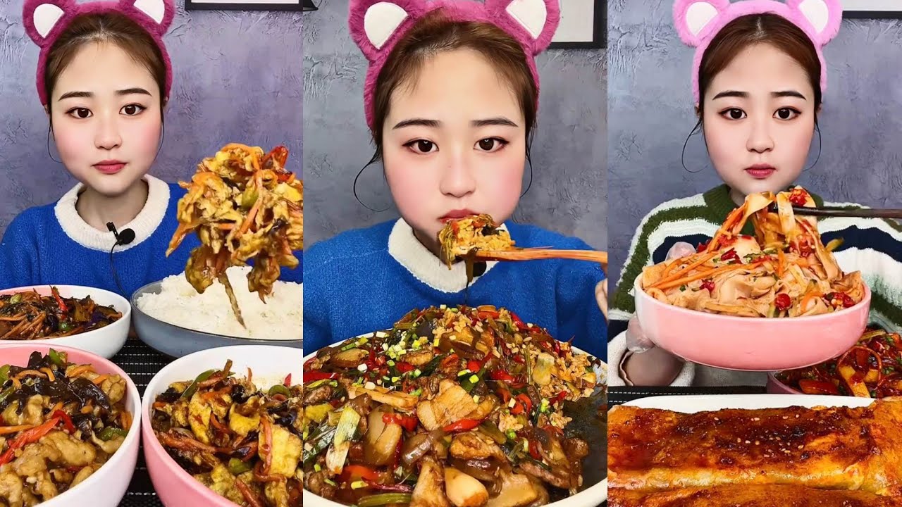 중국돼지고기 밥 먹방 | 중국삼겹살과당면 밥 먹방 | 수육먹방/가정식먹방/중국비계먹방 | 통삼겹살 밥 가족 먹방 | 중국볶음밥요리 집밥 먹방 | 중국음식덮밥 먹방