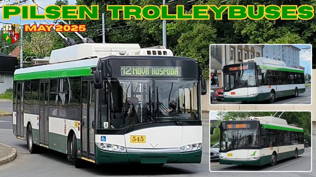 TROLLEYBUSES 🚎 in PILSEN 🇨🇿 in May 2025 - 4K