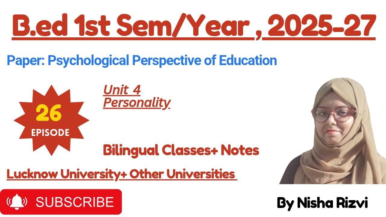 Personality & Mental Health | B.Ed 1st Semester | LU | Characteristics & Measurement | Bilingual