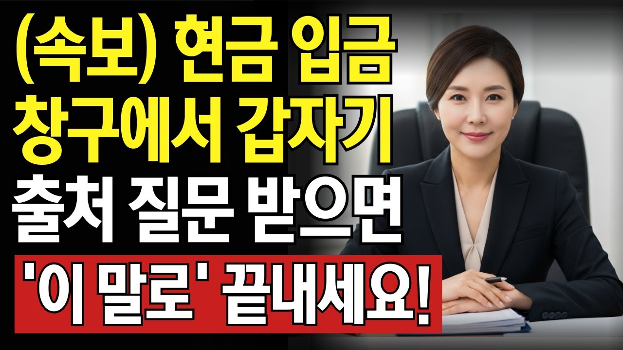 (속보) 현금 입금했더니 “어디서 난 돈?” 은행원이 묻는다면? 당황하지 말고 이렇게 답하세요