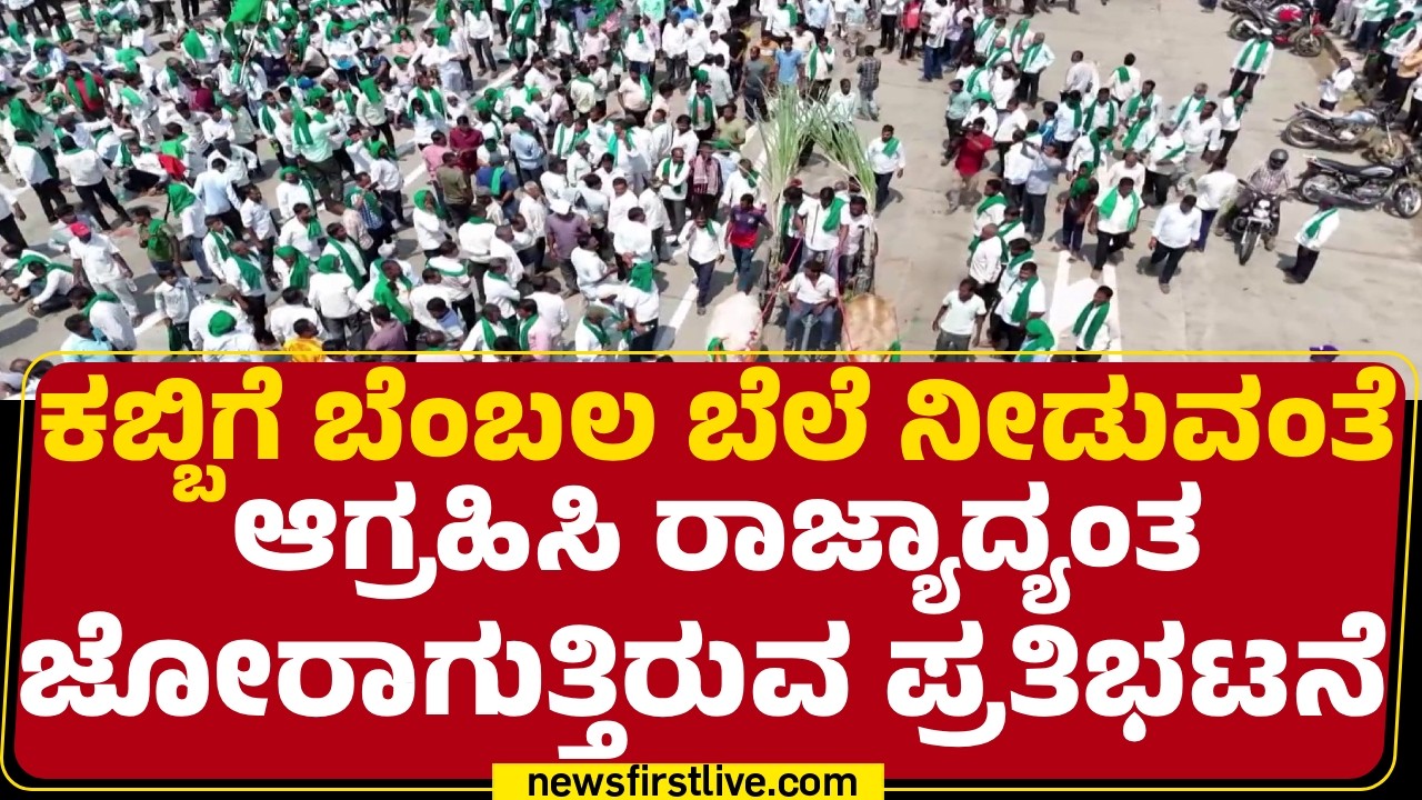 Sugar Cane Farmers Protest: Farmers' struggle in Belgaum, Kalaburagi, Haveri | @NewsFirstKannada