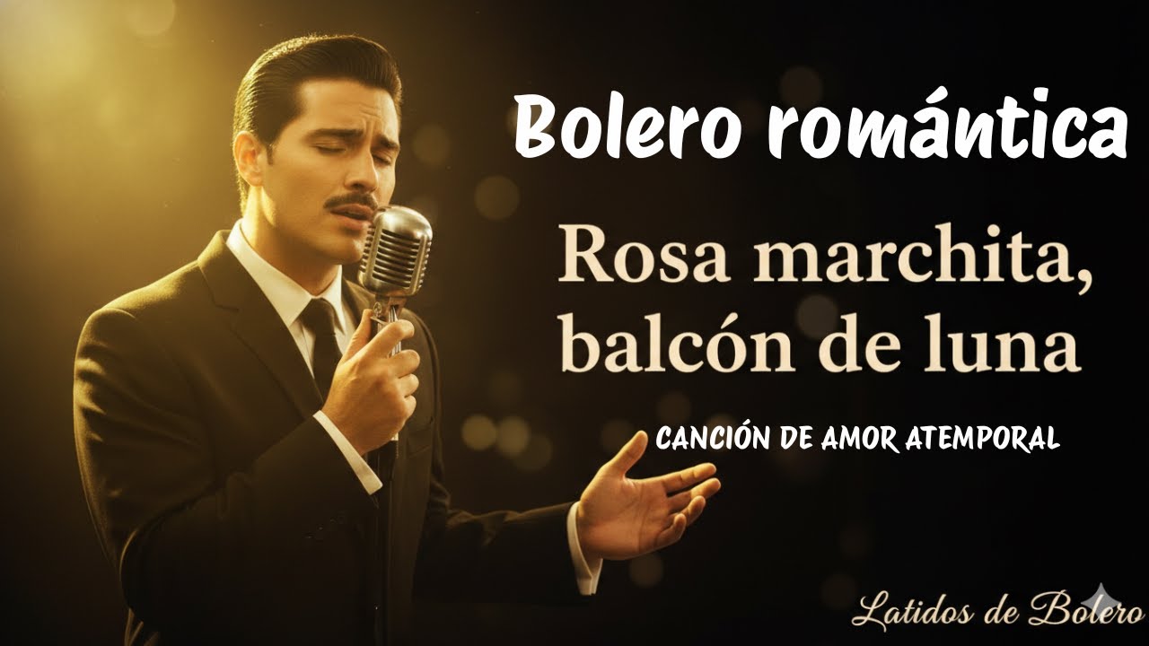 Rosa marchita, balcón de luna, Bolero romántico, Letra, Voz masculina, Latidos de Bolero