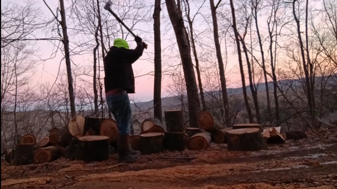 Splitting wood with my new fiskars X27 super splitting axe. Honest review. 