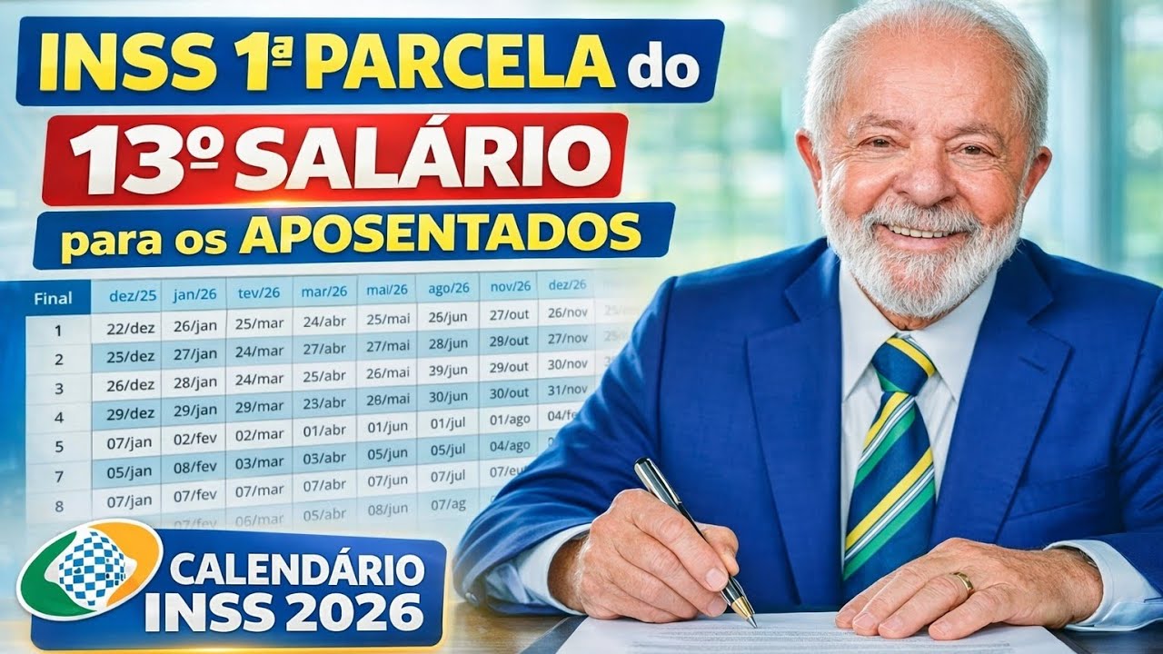 INSS_ 1ª PARCELA do 13º SALÁRIO para os APOSENTADOS - CALENDÁRIO INSS 2026 - VEJA DATAS e VALORES
