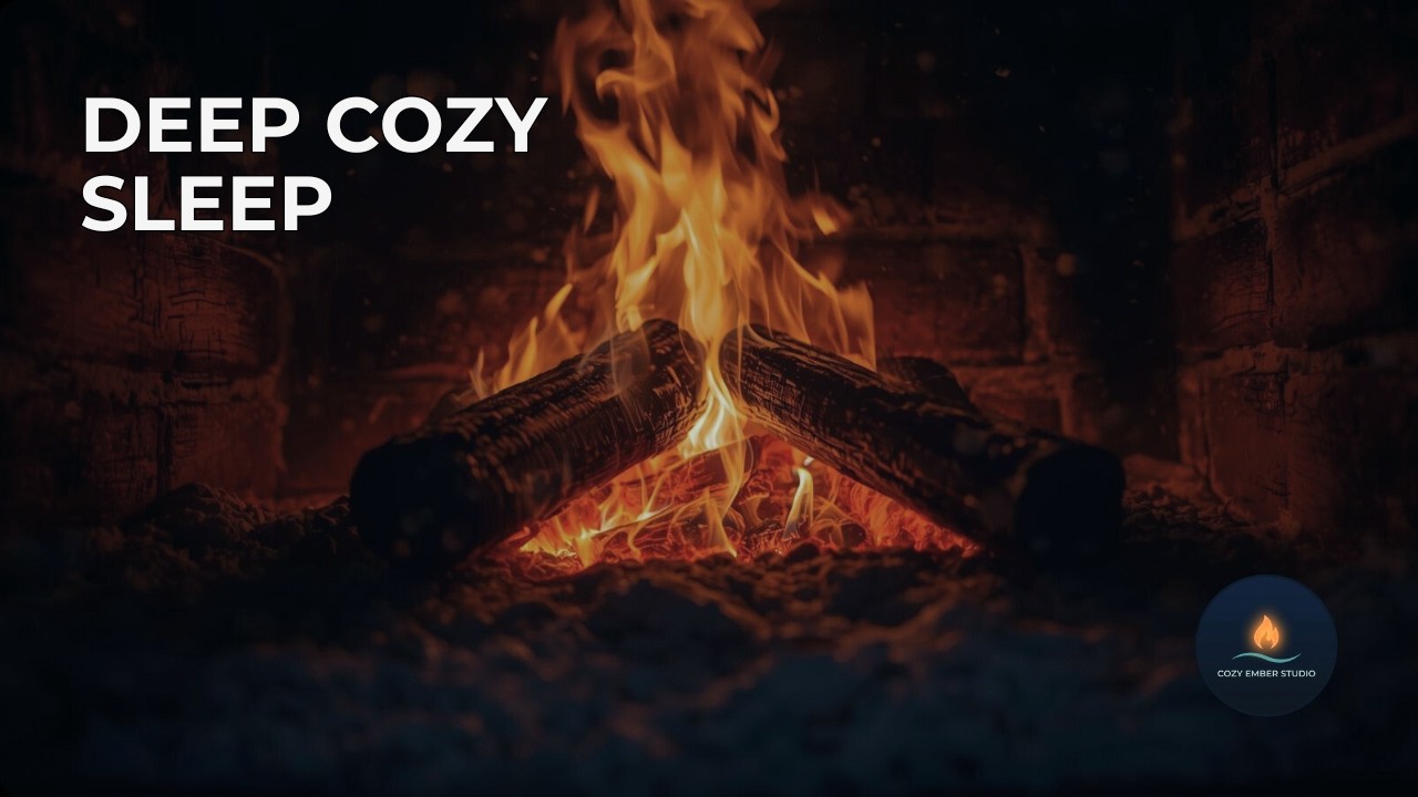 4 Hours Cozy Fireplace in a Snowy Cabin 🔥 Crackling Fire Sounds for Sleep & Study (4K)