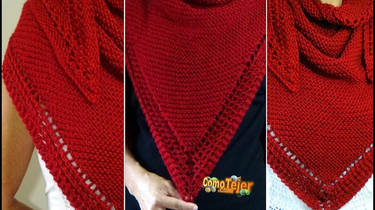 Chal Espectacular. Easiest Shawl Pattern. Paso a Paso 2agujas/tricot/palitos (462)