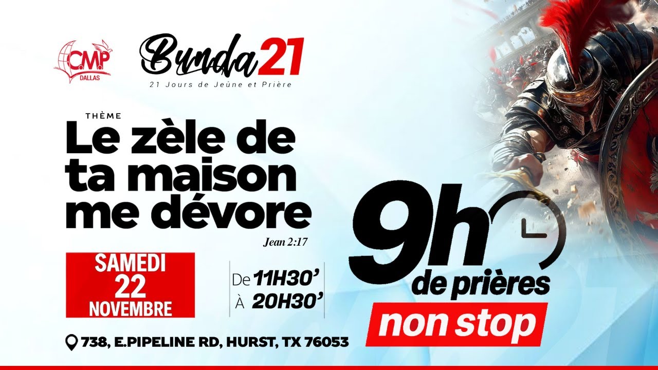Bunda 21 Jour 20 | 9 hours of prayer non stop | Le zèle de ta maison me dévore |