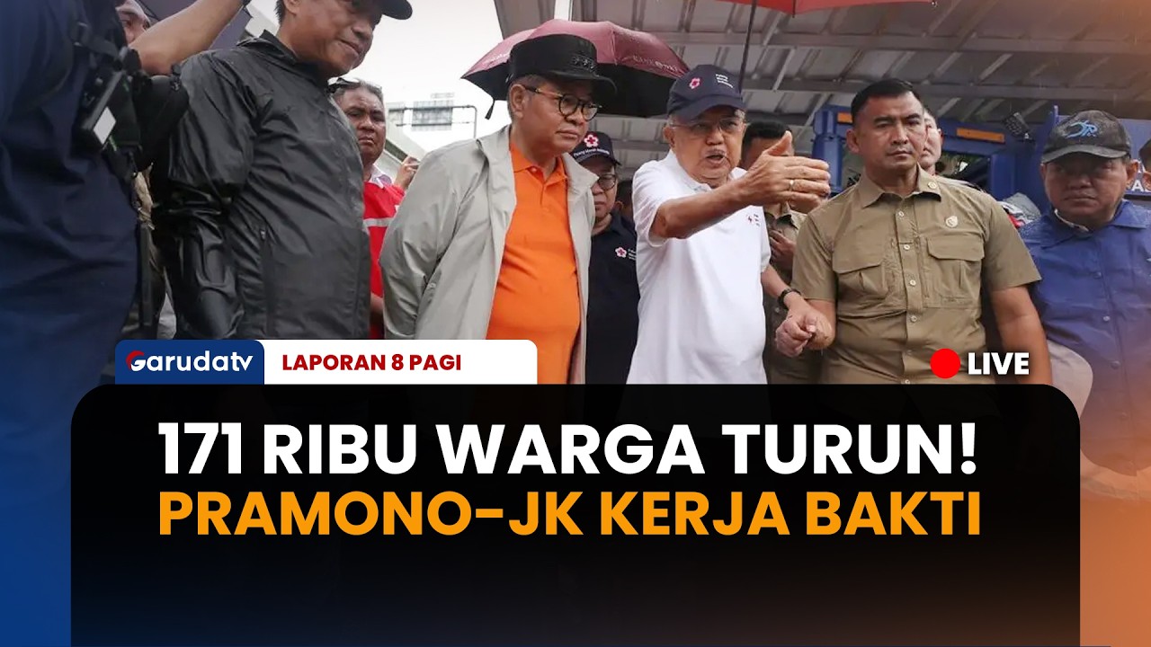 Jakarta Bersih! Gubernur Pramono & Jusuf Kalla Pimpin Kerja Bakti Serentak 171 Ribu Warga