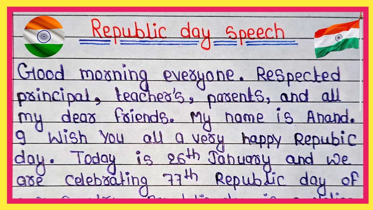 26 January speech | Republic day speech | 26 January par bhasan | speech on republic day in English
