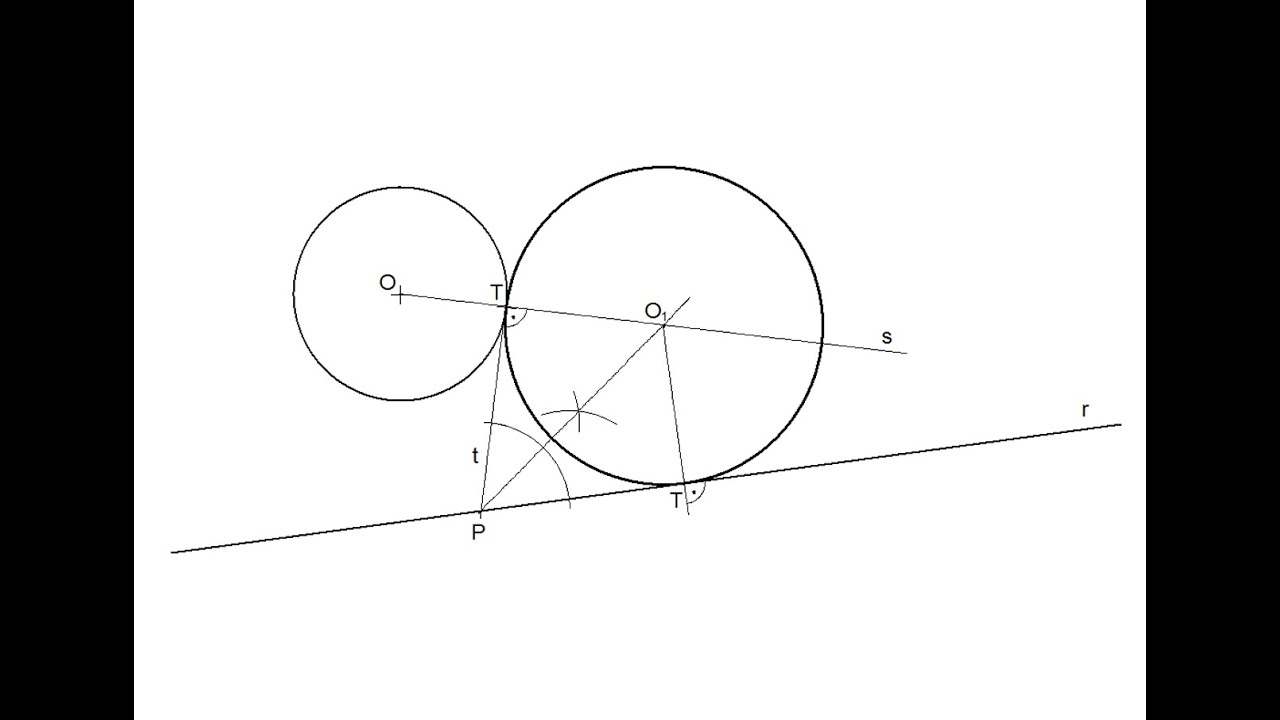 Circunferencia tangente a una recta y a otra circunferencia en un punto de tangencia dado - CRP