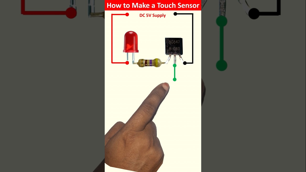 How to Make a Touch Sensor Using BC547 Transistor || Simple Touch Switch using transistors #sensor