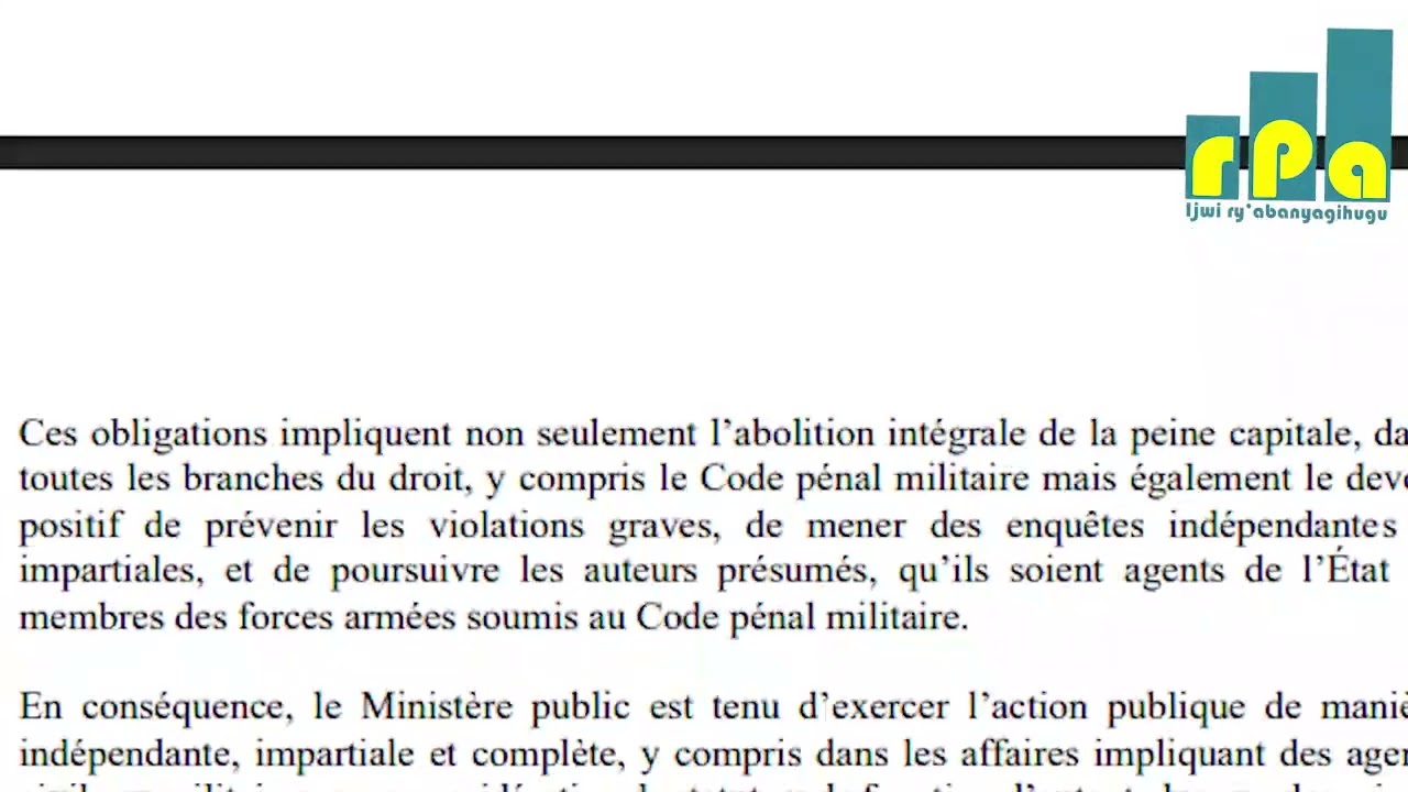Ishirahamwe SOS-Torture  risaba umukuru w’igihugu gukuraho burundu igihano c’ugupfa mugisirikare