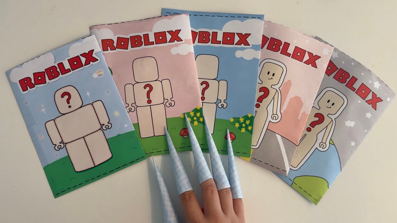 [🎀Paper diy🎀] Roblox blind random bag 🔇no music ASMR 로블록스 블라인드 랜덤백 ASMR 모음