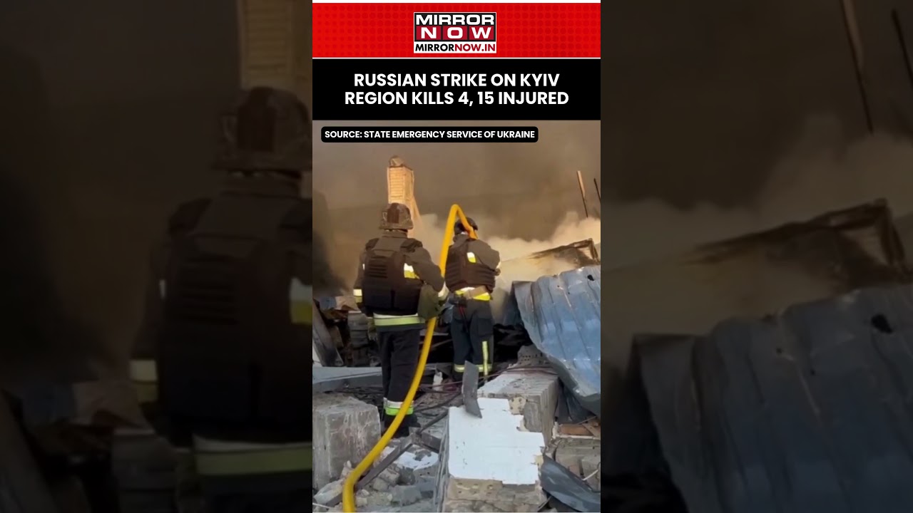 Russian Overnight Strike On Kyiv Region Kills 4 People, 15 Injured, Fire Dousing Op Underway #shorts