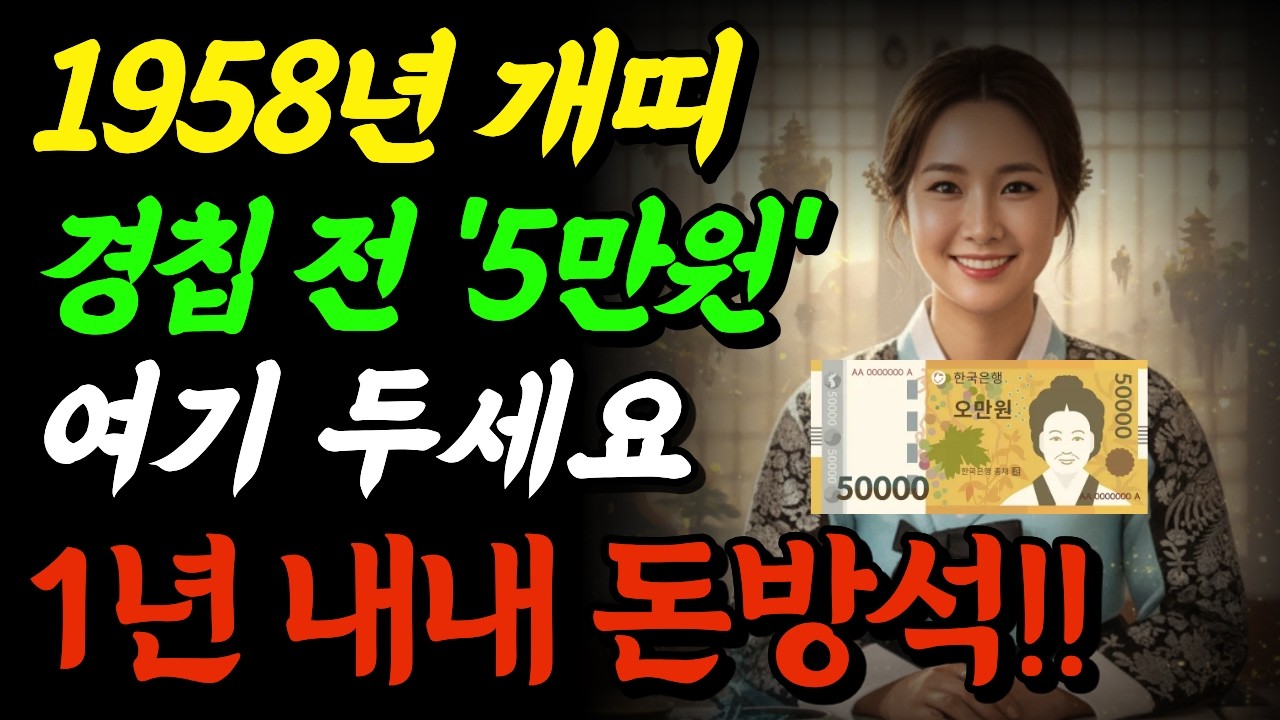 1958년 개띠, 경칩 전 '5만원' 여기 두세요! 1년 내내 돈방석 앉는 3월의 천기누설#2026년운세 #58년운세 #개띠운세