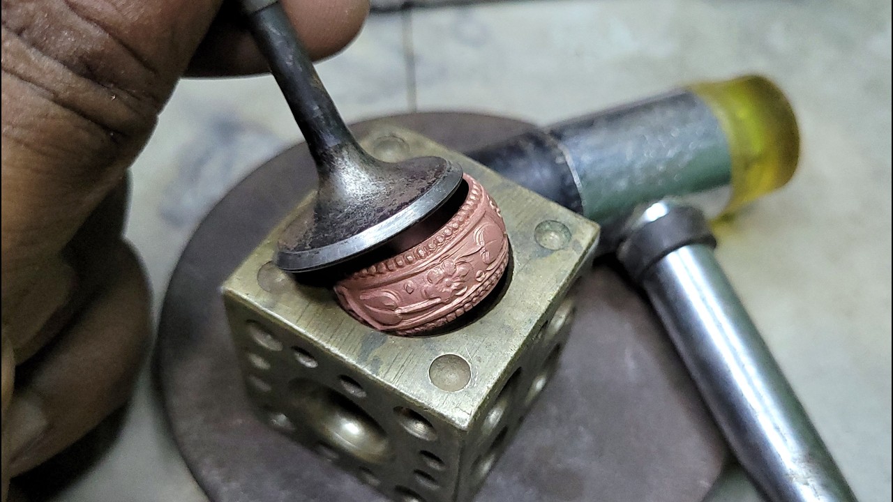 Beautiful copper ring making process ! How to make a new copper ring